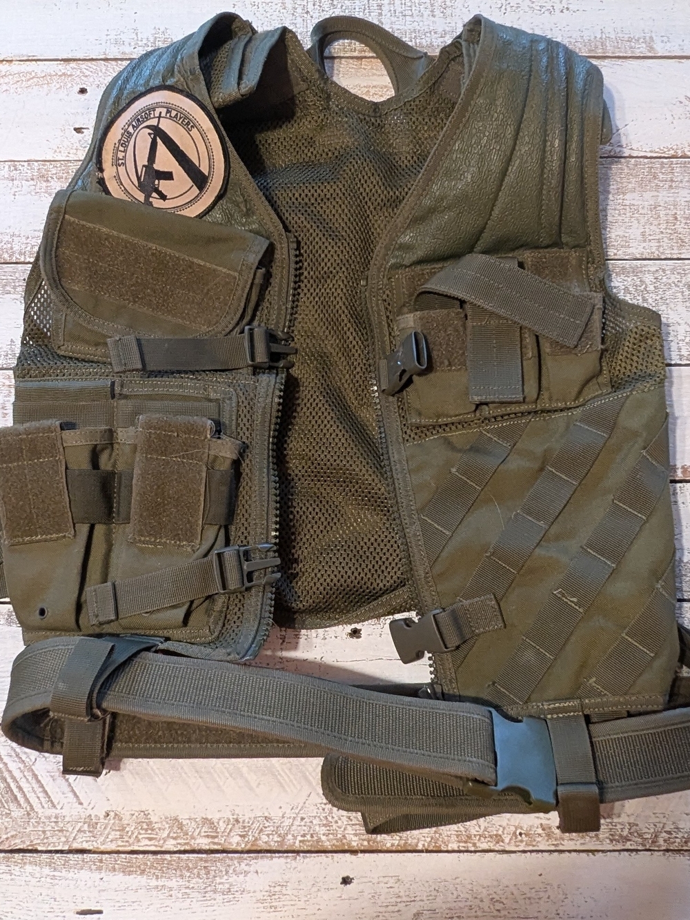 Tactical Utility Vest In Olive Green Paintball/Airsoft
